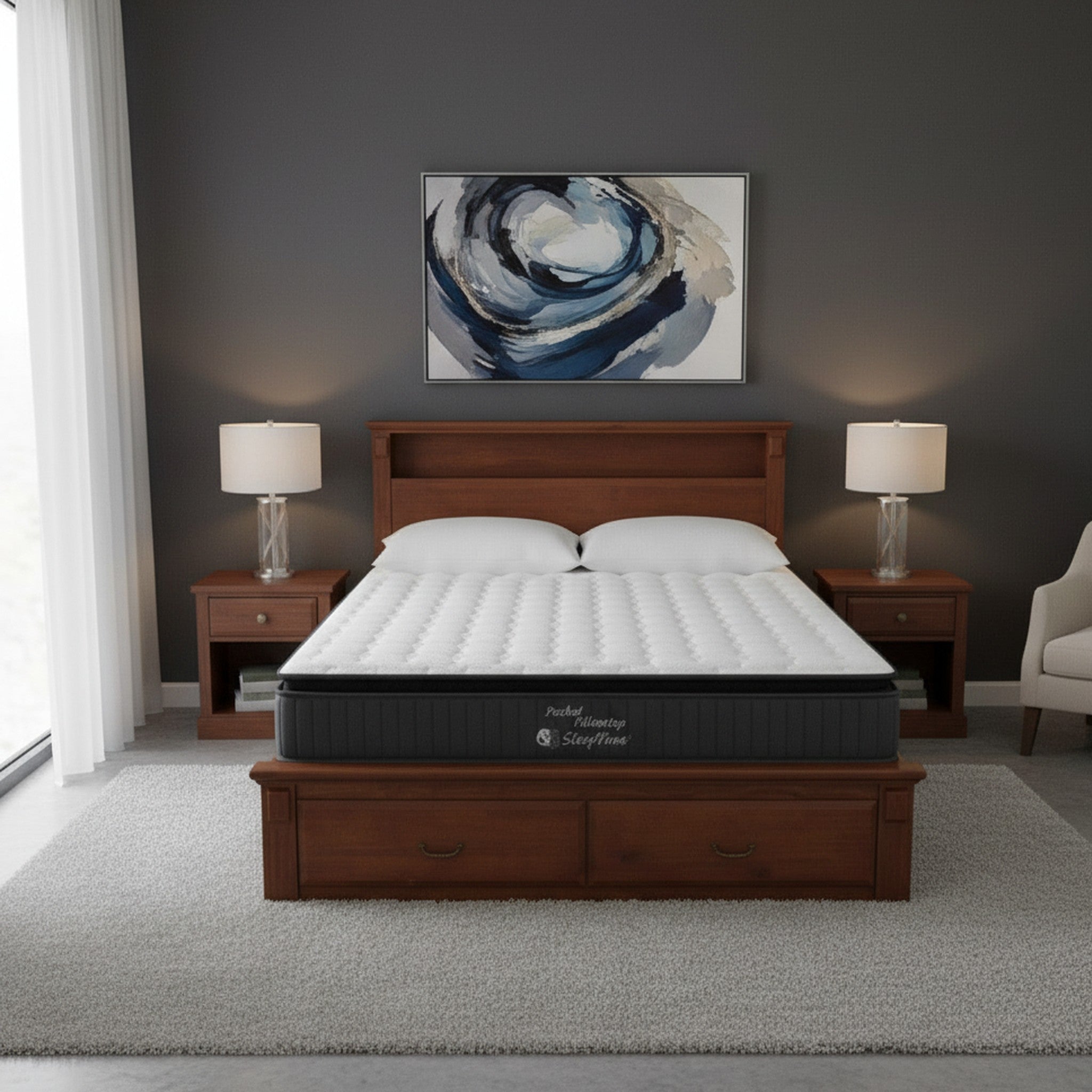 Serena Bed Frame + SleepTime Pocket Pillowtop Mattress | Furniture World Auckland