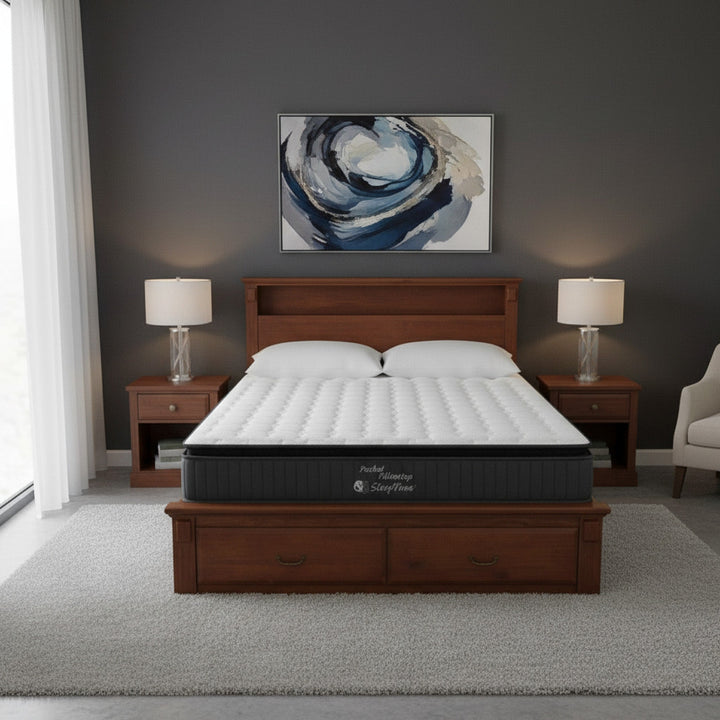 Serena Bed Frame + SleepTime Pocket Pillowtop Mattress | Furniture World Auckland