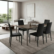 Tawa Dining Chairs Black 6-Piece Set - Side View | Furniture World NZ