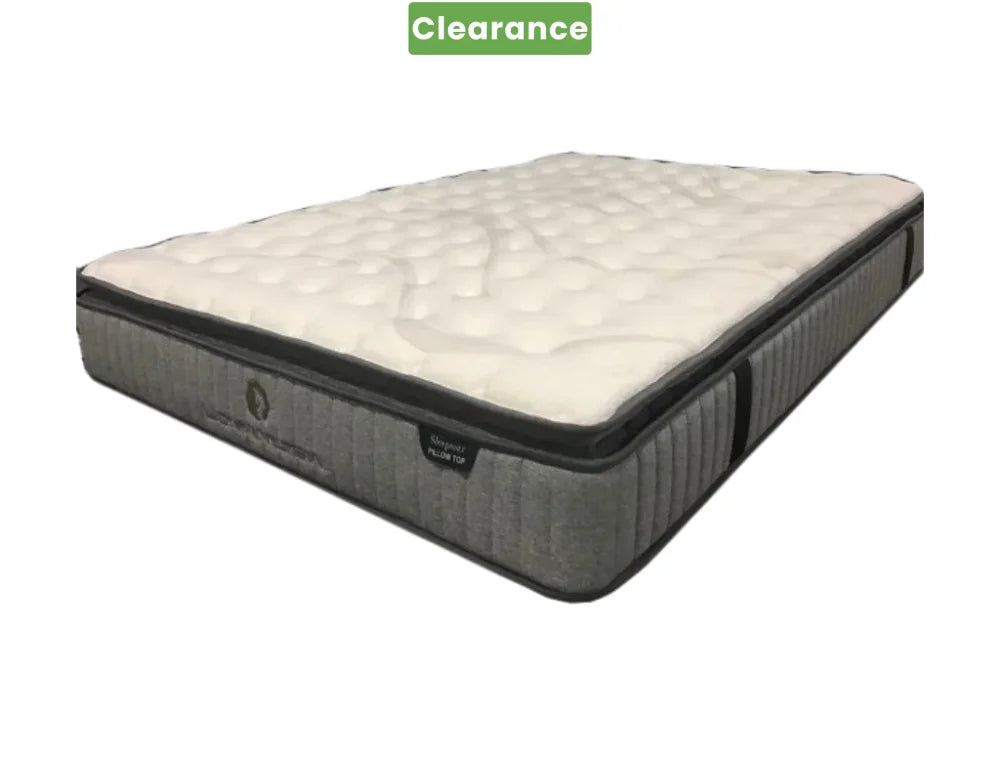 Richard Bed Frame + SleepMax Pillow Top Mattress: Queen -Floor Model Queen