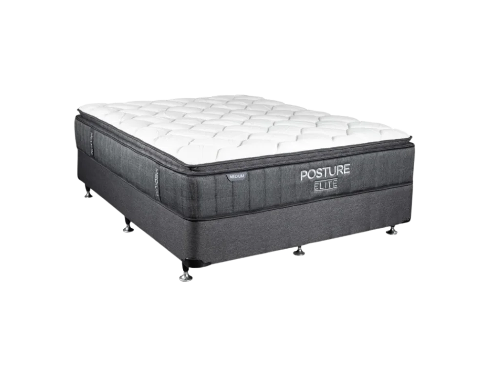 Eco Bed Base + Sleepmax Posture Elite Medium Mattress King Single / Black Bedroom Furniture Sets