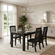 Solid Wood Dining Suite Black