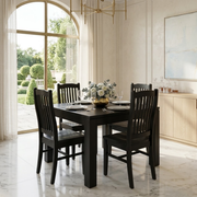 Solid Wood Dining Suite Black