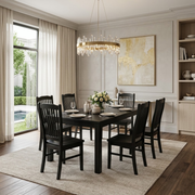 Solid Wood Dining Suite Black