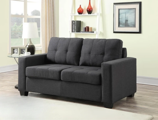 Space-Saving 2 Seater Sofa Bed Grey