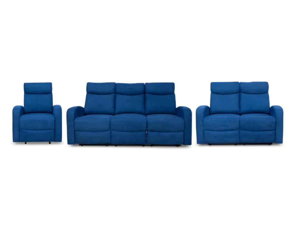 Suprecoz 3Rr + 2Rr R Recliner Suite Linen Fabric Blue