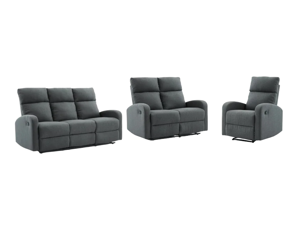 Suprecoz 3Rr + 2Rr R Recliner Suite Linen Fabric Dark Grey