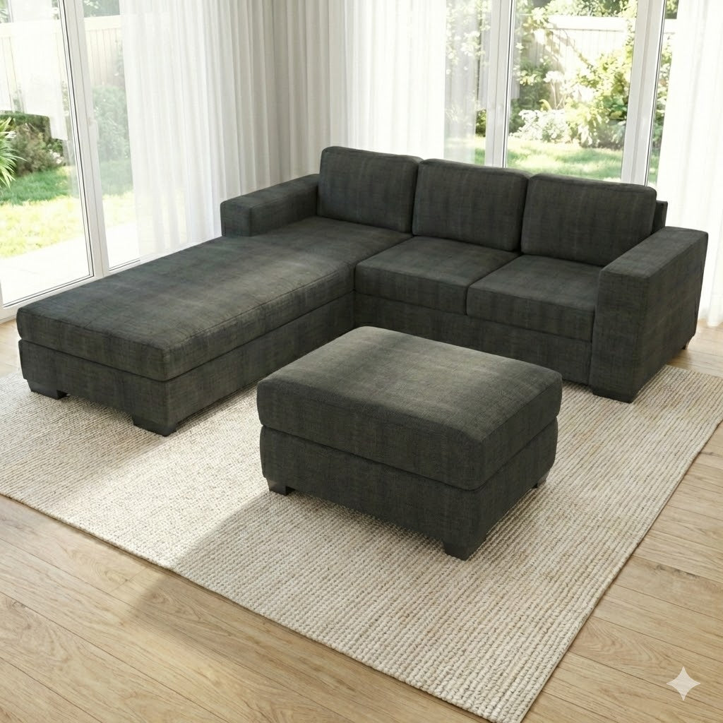NZ Made Trendi 3 Seater with Chaise Corner Sofa