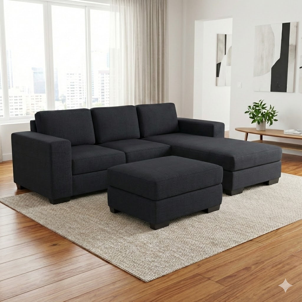 NZ Made Trendi 3 Seater with Chaise Corner Sofa