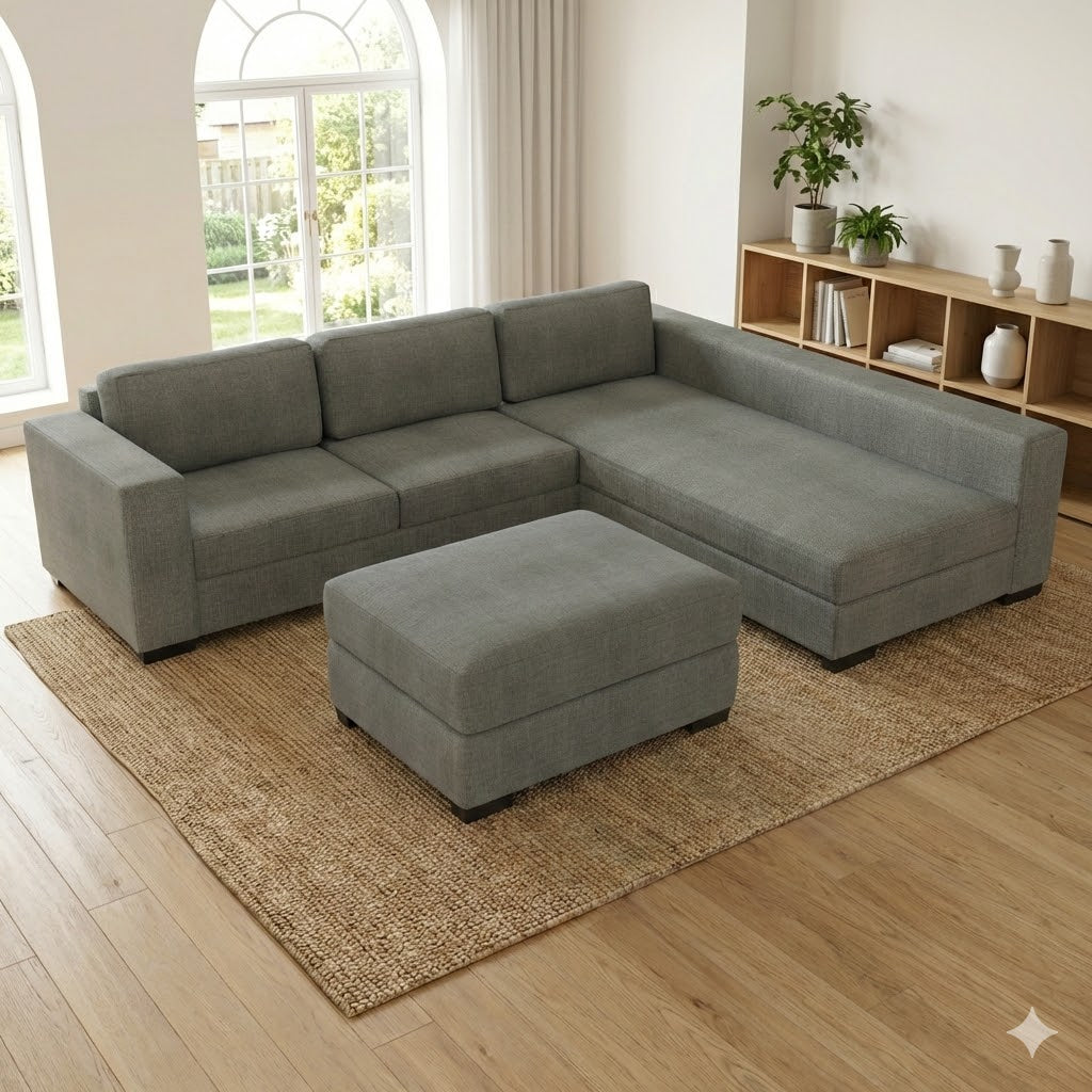 NZ Made Trendi Long-Arm with Chaise Corner Sofa