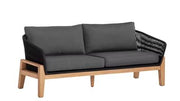 Nexus Outdoor 3S Sofa With Cover – Black + Charcoal - Side View | Furniture World NZ