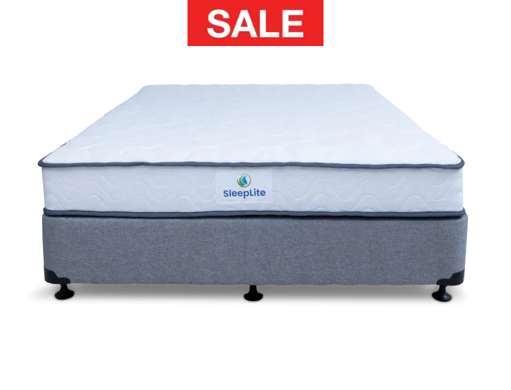 Sleeplite Mattress + Eco Bed Base Single / Grey Bedroom Furniture Sets