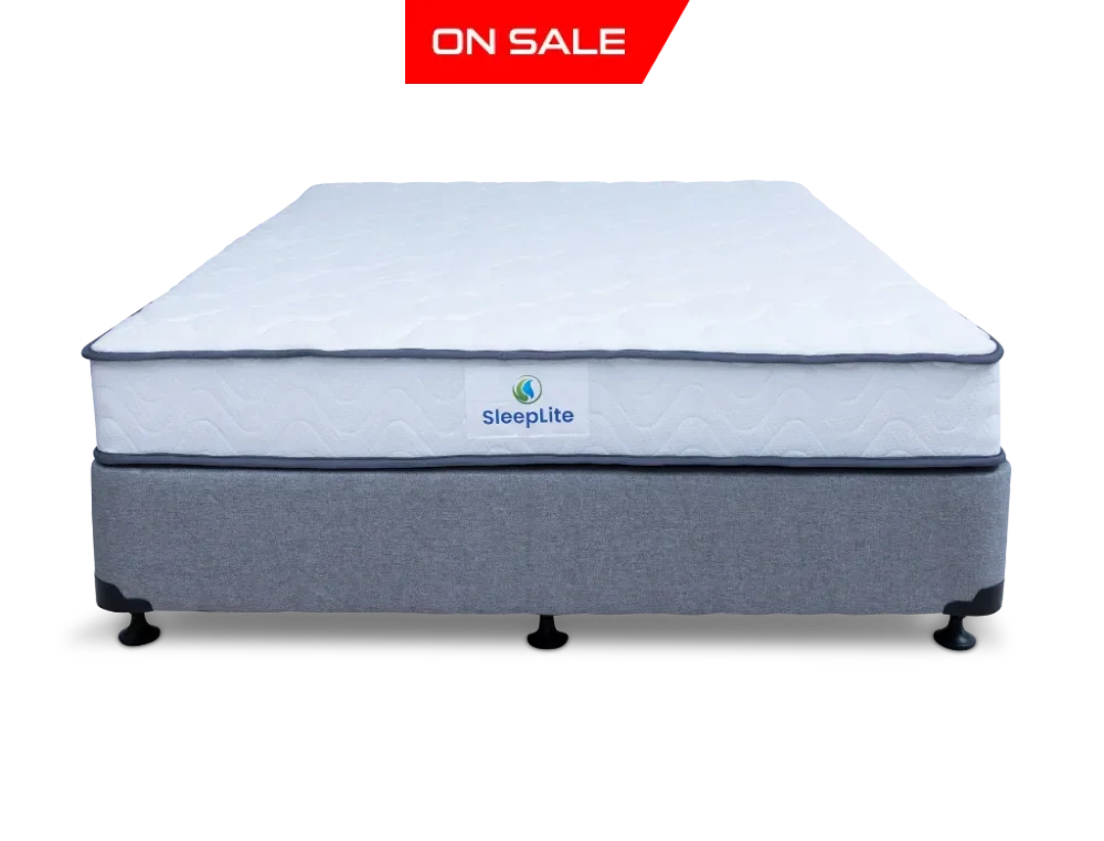 Sleeplite Mattress + Eco Bed Base Single / Grey Bedroom Furniture Sets