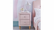 Vireo Fabric Bedside Table – Pink - Side View | Furniture World NZ