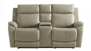 Brio 2 Seater Sofa With Storage Console – Light Grey - Side View | Furniture World NZ