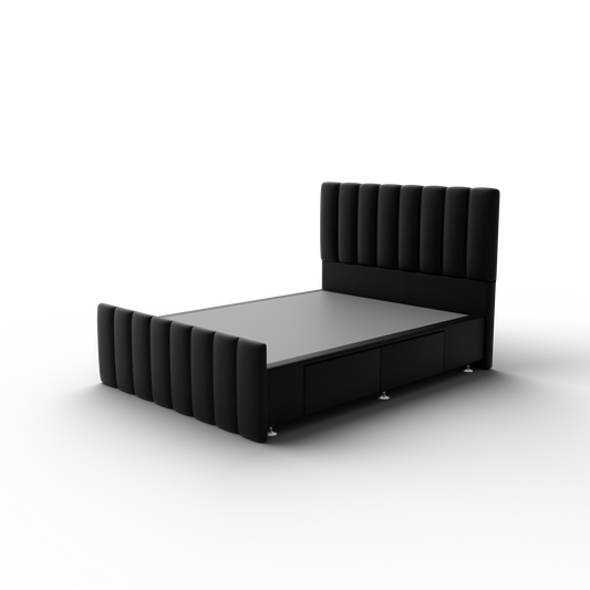 NZ Made Wave Bed Frame With Drawers