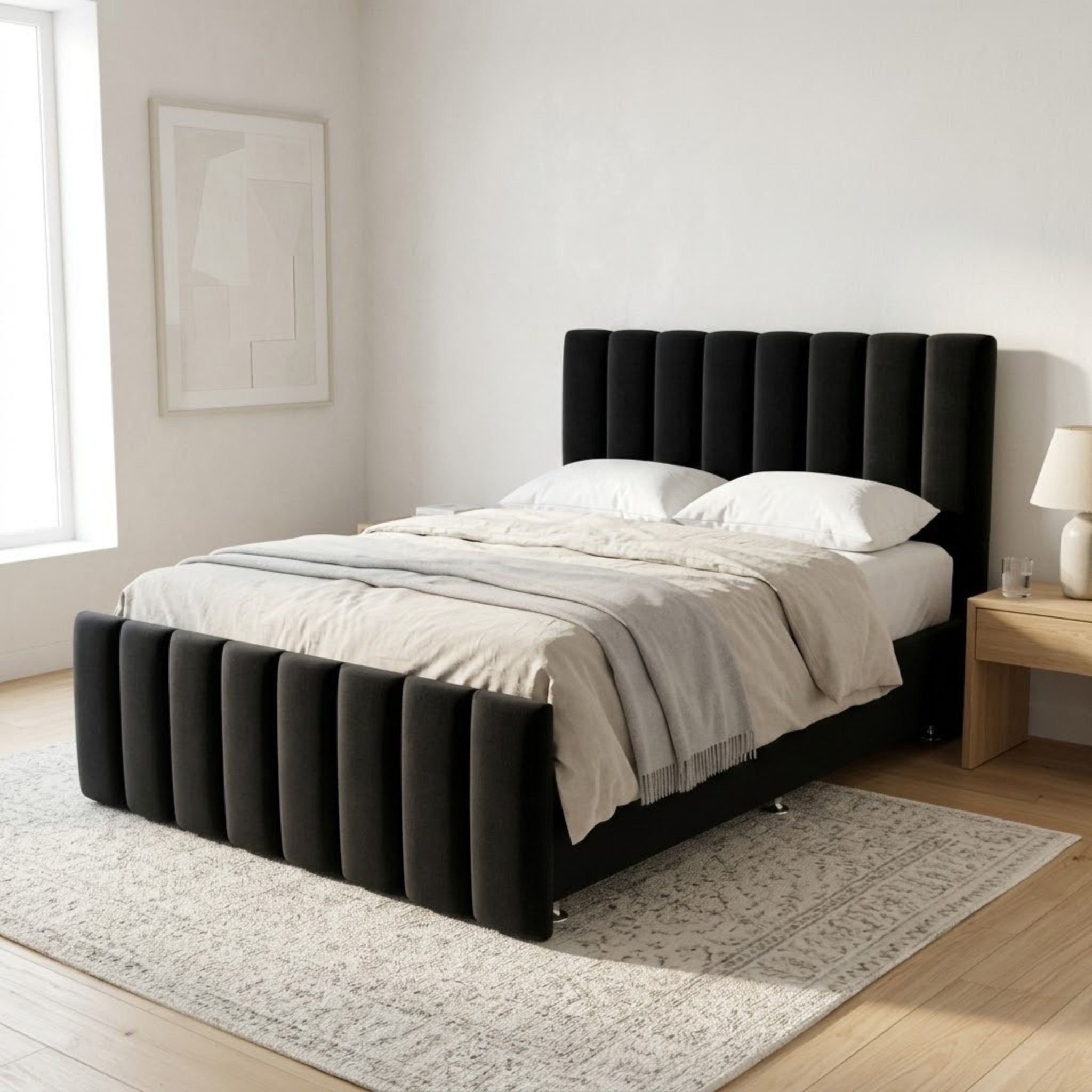 NZ Made Wave Bed Frame - Side View | Furniture World NZ