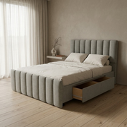 NZ Made Wave Bed Frame With Drawers