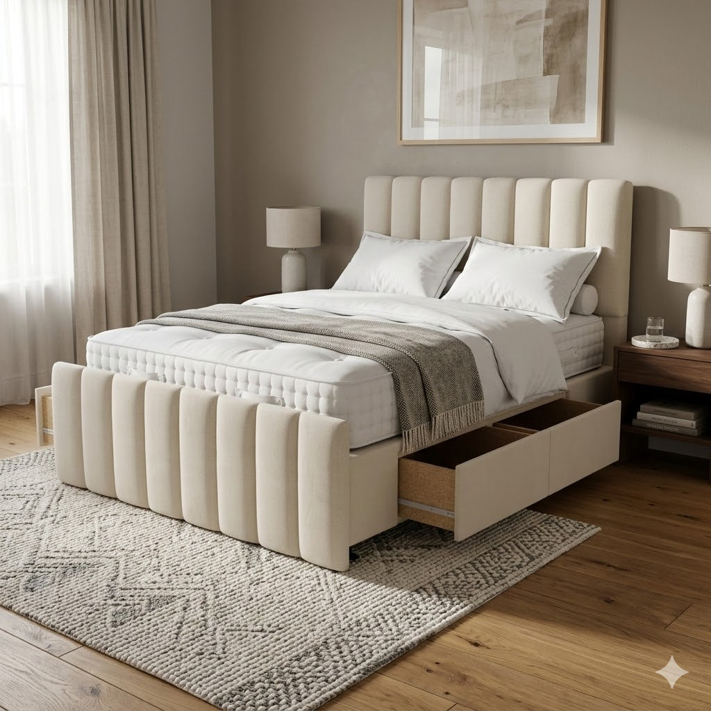 NZ Made Wave Bed Frame With Drawers - Image 8 | Furniture World NZ