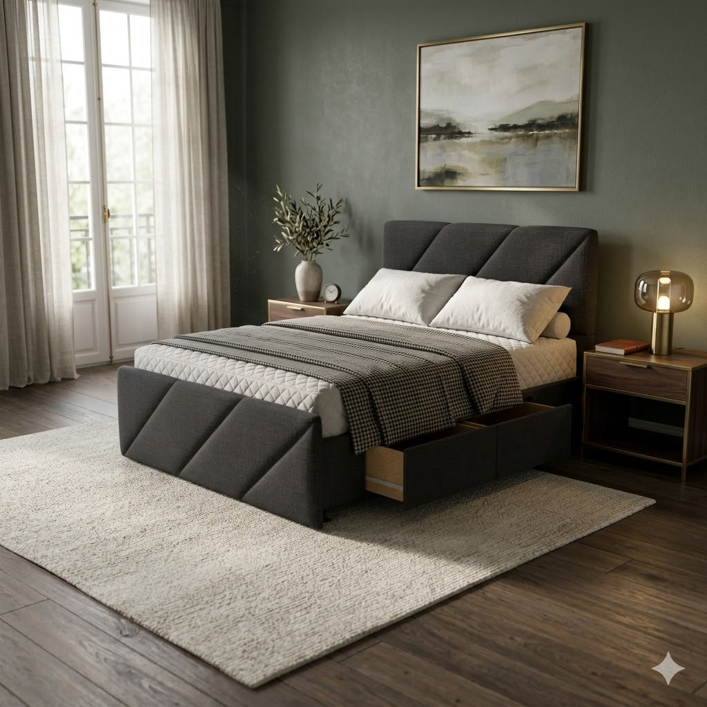 NZ Made Zest Bed Frame With Drawers