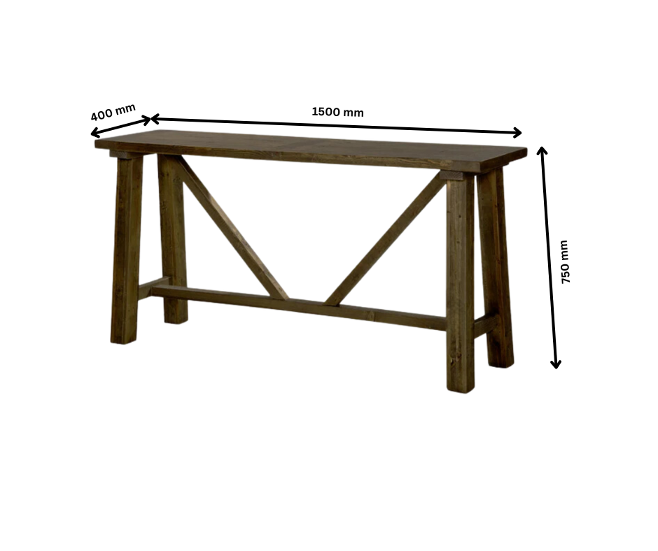 Mill Wood Refectory Console Table (KD)