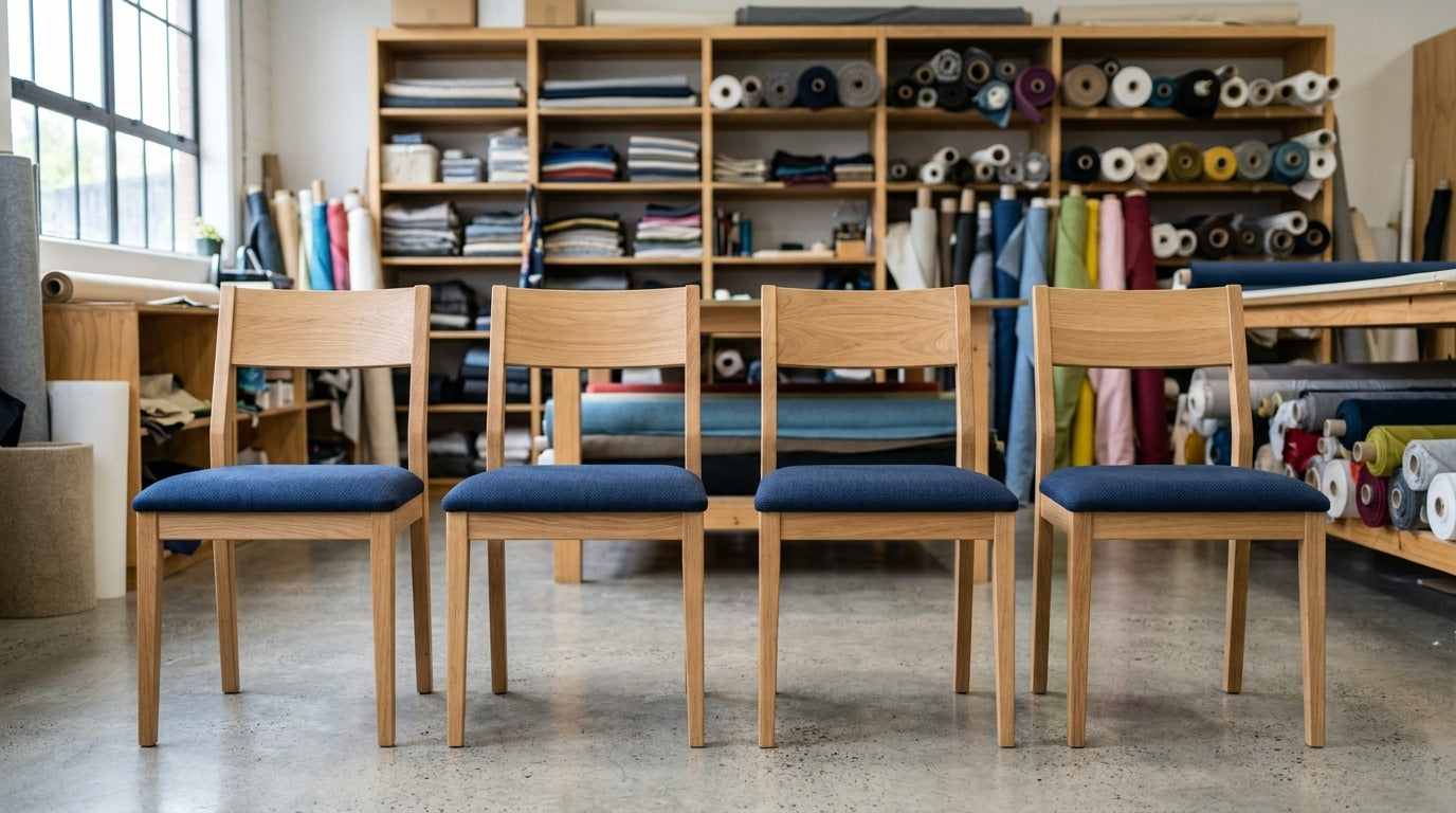 Reupholstered dining chairs after repair